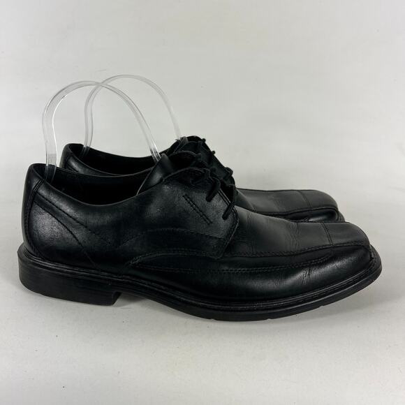 Clarks Oxford Men\'s 8.5 Black Leather Slip-On Low Square Toe Formal Dress Shoes main image 5